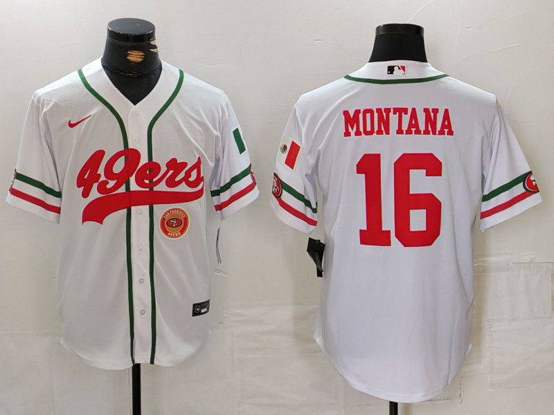 Men San Francisco 49ers #16 Montana White Joint Name 2024 Nike Limited NFL Jersey style 3->san francisco 49ers->NFL Jersey
